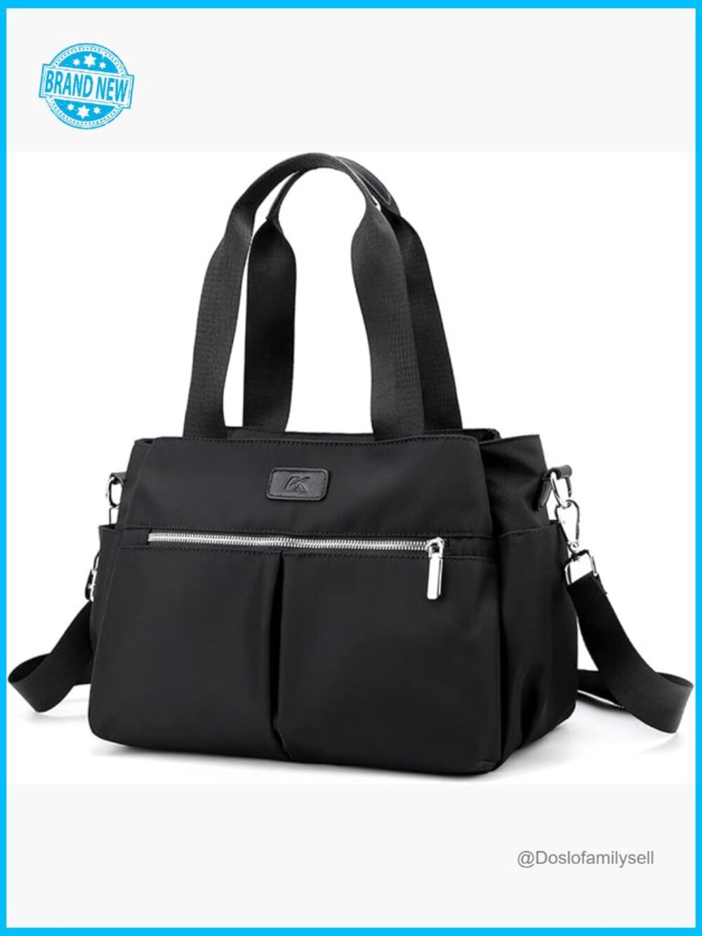 Nylon Hobo Crossbody Bag Multi Compartment Lightweight Casual Everyday Tote